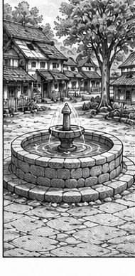 La plaza y la fuente de Motomura