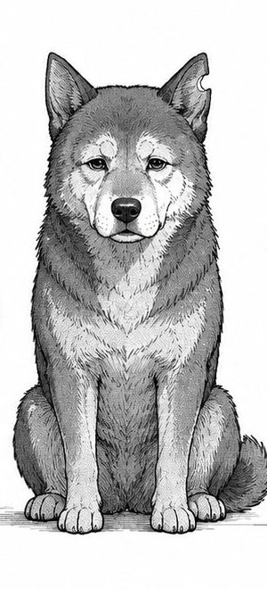 Hoja de modelo de Kuro, el perro pardo
